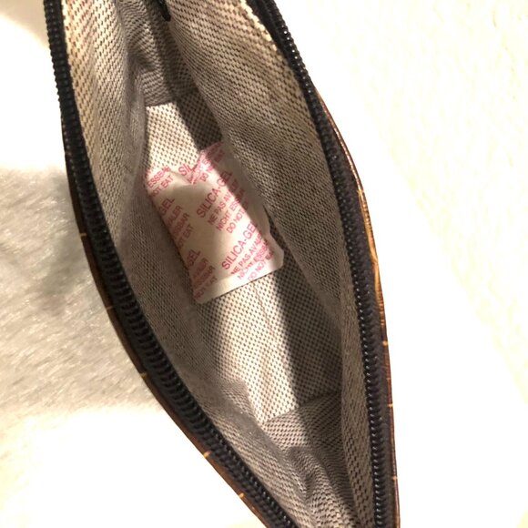 Dooney & Bourke Cognac Leather Croc Embossed Style Domed Cosmetic / Accessory Ba - Picture 7 of 7